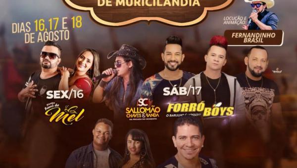 Aniversário de Muricilândia terá cavalgada e shows com Forró Boys e Washington Brasileiro