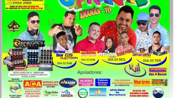 Carnaval de Ananás promete animar foliões com programação para todos os públicos 