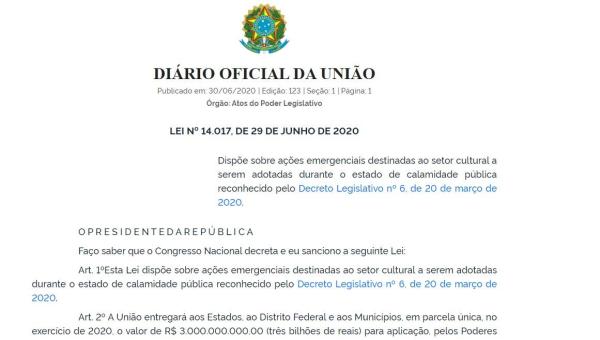 Conquista: sancionada lei que garante R$ 1,5 bilhão para Municípios aplicarem no setor cultural