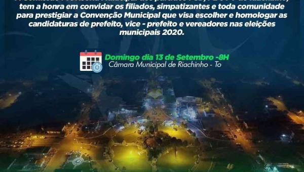 Convenção Municipal de Riachinho acontece neste domingo (13)