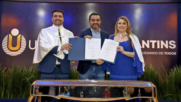 Augusto Rezende tem posse formalizada como reitor da Unitins e Governador Wanderlei Barbosa anuncia novos polos do TO Graduado