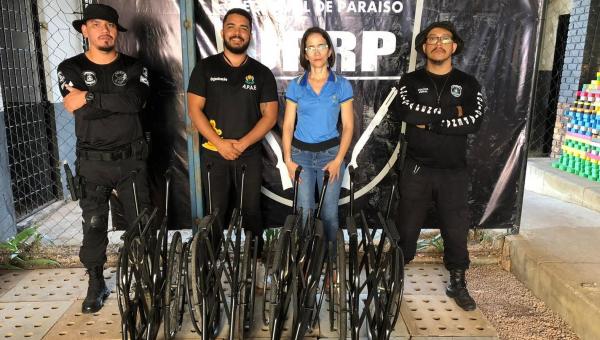 Cadeiras de rodas utilizadas pela Apae são reformadas por custodiados da Unidade Penal de Paraíso do Tocantins