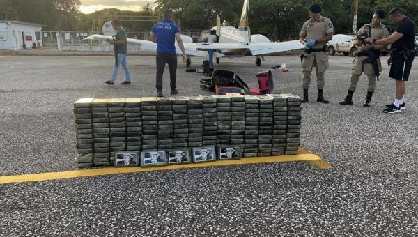 Carga de drogas avaliada em R$ 72 milhões é flagrada em avião que pousou em aeroporto no TO