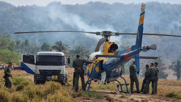Ciopaer/TO presta apoio a brigadistas paraenses no combate a incêndio florestal na Serra das Andorinhas