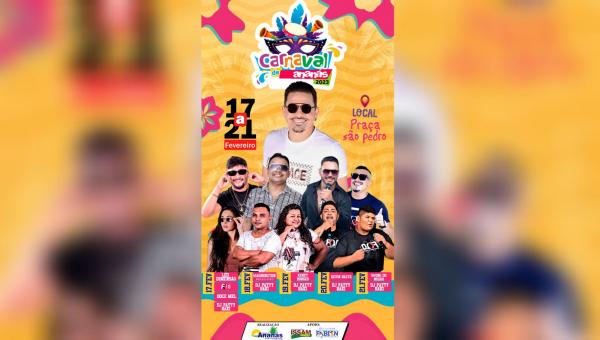 Com atrações variadas Carnaval de Ananás terá cinco noites de festa