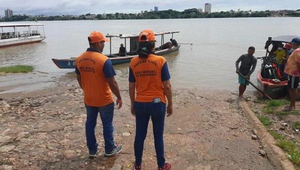 Defesa Civil alerta para a cheia do Rio Tocantins em São Miguel do Tocantins