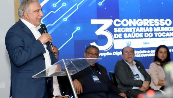 Durante congresso de secretarias municipais, governador Laurez Moreira anuncia liberação de R$ 10 milhões para fortalecer a saúde pública do Tocantins