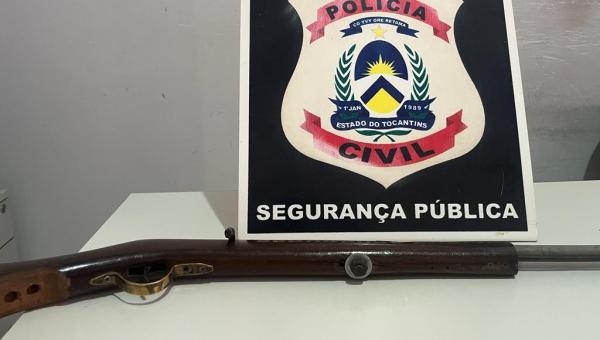 Em Aguiarnópolis, no Bico do Papagaio, arma de fogo utilizada por homem para ameaçar a companheira é apreendida pela Operação Shamar