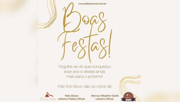 Feliz Ano Novo de realizações são os votos da equipe Leilões MWD e Dezan Leilões 