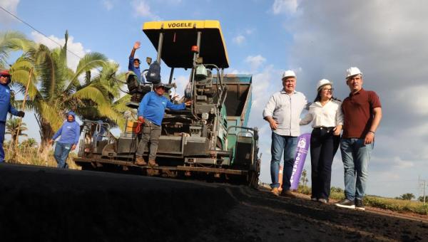 Governador Laurez Moreira vistoria obras de infraestrutura no Bico do Papagaio