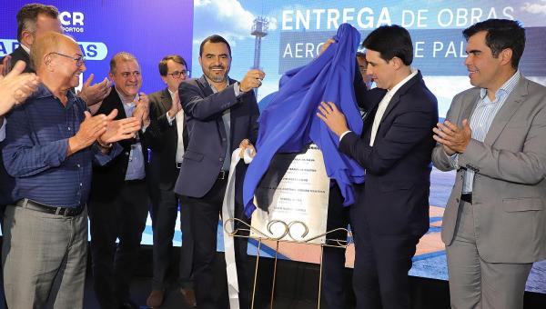 Governador Wanderlei Barbosa e ministro de Portos e Aeroportos, Silvio Costa Filho, entregam reforma do Aeroporto de Palmas
