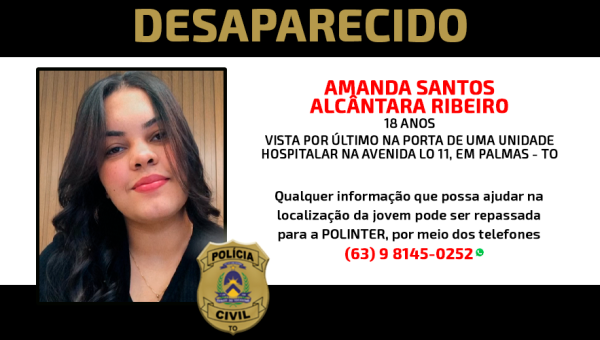Governo do Tocantins assegura empenho da Polícia Civil nas buscas por jovem que desapareceu em Palmas