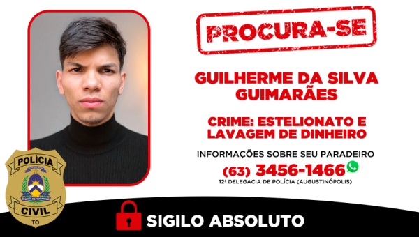 Homem investigado pelos crimes de estelionato e lavagem de dinheiro é procurado pela Polícia Civil do Tocantins