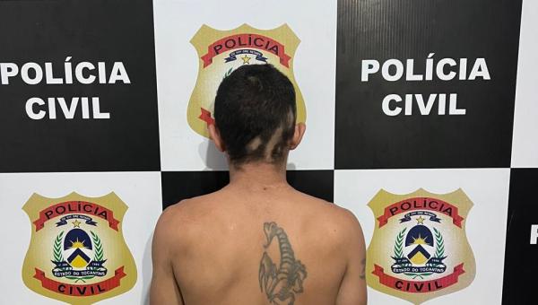 Homem que agredia a companheira e tentou fugir sem roupas é preso pela Polícia Civil em Paraíso do Tocantins