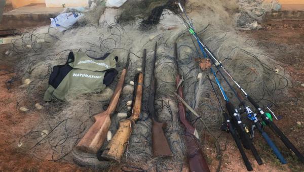 Operação Malha Fina apreende redes e armas de fogo