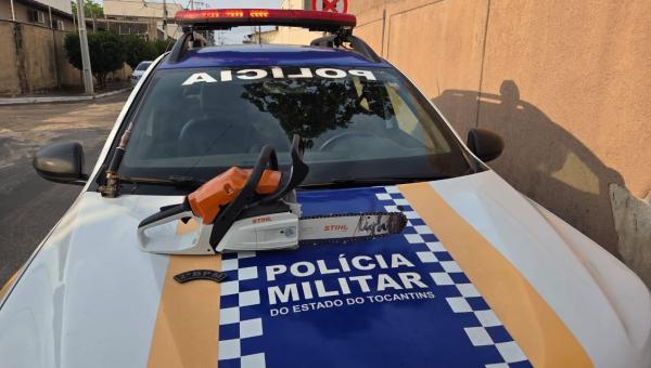 PMTO recupera motosserra e prende três suspeitos por furto e receptação em Araguaína