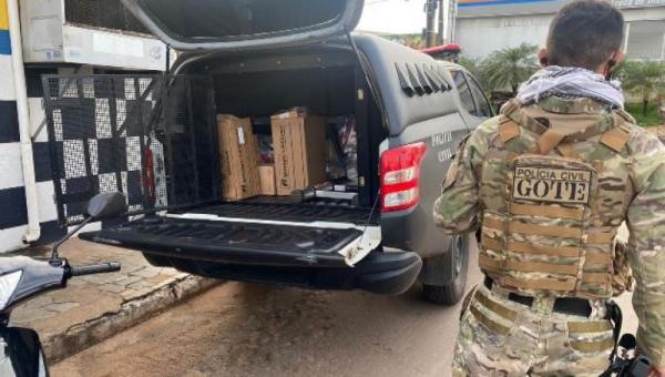 Polícia Civil apreende mais de mil peças de moto com suspeita de falsificação em lojas de Araguaína