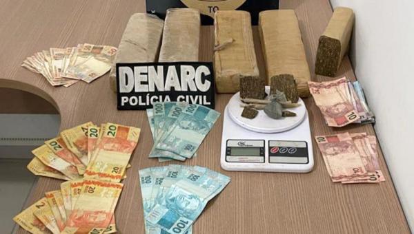 Polícia Civil apreende quase 5 kg de maconha e prende três pessoas suspeitas por tráfico de drogas em Araguaína