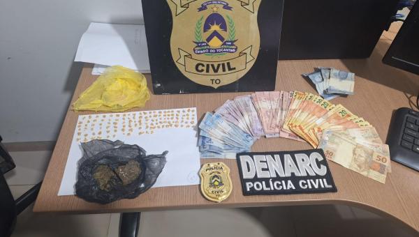 Polícia Civil desarticula ponto de tráfico de drogas na região da Feirinha, em Araguaína e prende três suspeitos