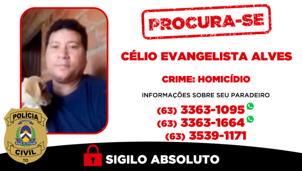 Polícia Civil do Tocantins procura suspeito de homicídio qualificado ocorrido em Rio Sono 