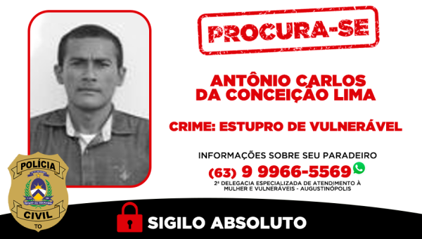 Polícia Civil do Tocantins procura suspeitos de estupros ocorridos em Augustinópolis
