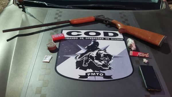  Polícia Militar apreende arma de fogo e drogas durante Operação Protetor das Divisas e Fronteiras em Ananás