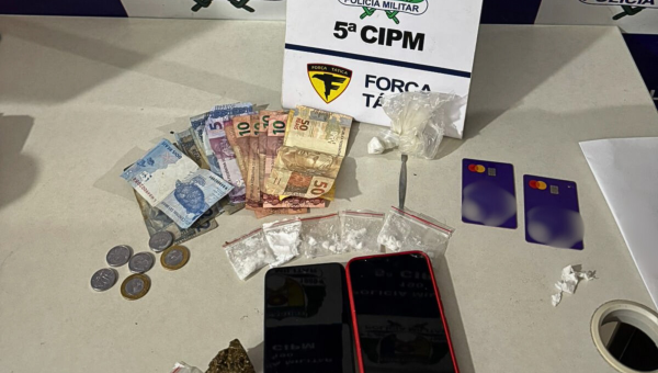 Polícia Militar apreende drogas e prende suspeito em ação contra o tráfico de drogas em Tocantinópolis
