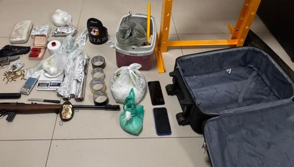 Polícia Militar desarticula laboratório de refino de drogas, apreende armas e prende dois homens em Palmas