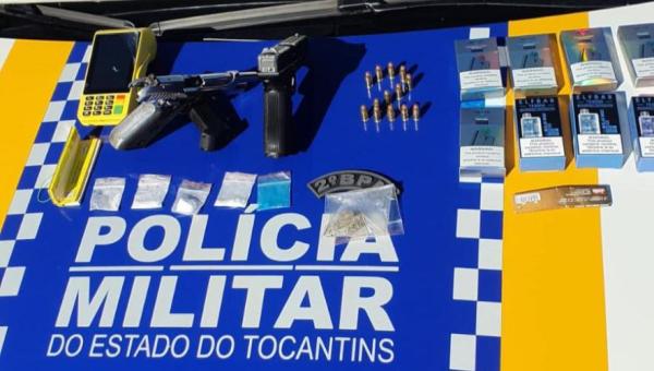 Polícia Militar prende homem por porte ilegal de arma de fogo e contrabando em Araguaína 
