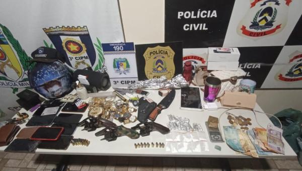 Polícias Civil e Militar prendem oito homens por tráficos de drogas, receptação e diveros crimes em Colinas do Tocantins 