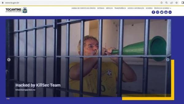 Portais do Governo do Tocantins sofrem ataque hacker e ficam com imagem de Lula na cadeia