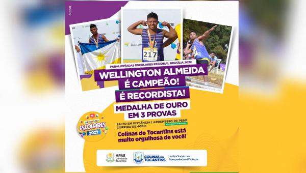 Prefeitura de Colinas do Tocantins homenageia atleta e treinador pela conquista nas Paralimpíadas Escolares 2022