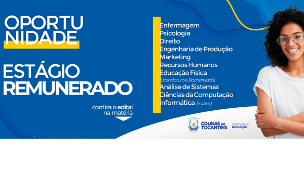 Prefeitura de Colinas do Tocantins lança edital para estágio