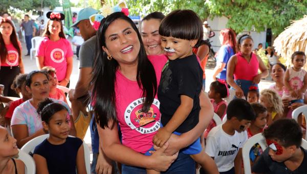 Primeira-dama Karynne Sotero celebra o Dia das Crianças com ações da Caravana da Alegria no Bico do Papagaio