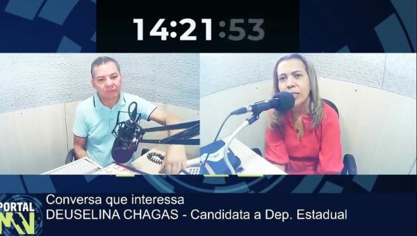 Professora Deuselina Chagas, candidata do PSD, em entrevista à rádio declara apoio e voto no Governador Wanderlei Barbosa