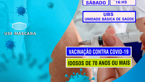 COVID-19: Angico começa a vacinar idosos com 70 anos ou mais