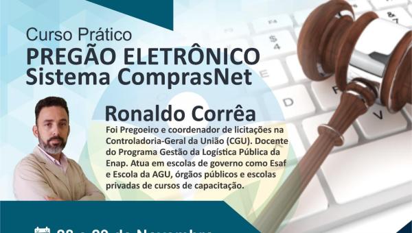 Curso Prático Pregão Eletrônico sistema ComprasNet 28 e 29 de Novembro Palmas-TO.
