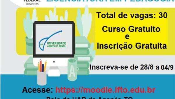 EDUCAÇÃO A DISTÂNCIA: inscrições para o vestibular da IFTO começam nesta quarta-feira (28)