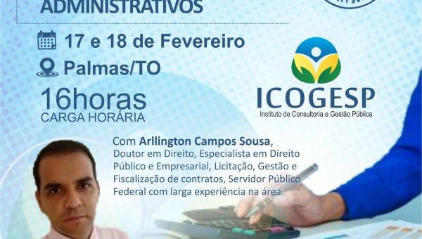 Curso Gestão e Fiscalização de Contratos 17 e 18 de Fevereiro/2020  Palmas-TO