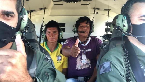 Indígena é resgatado de helicóptero após se perder em mata no Tocantins
