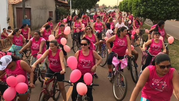 LUZINÓPOLIS: 1º Pedalada Rosa faz conscientização dos moradores sobre a importância da prevenção ao câncer de mama 