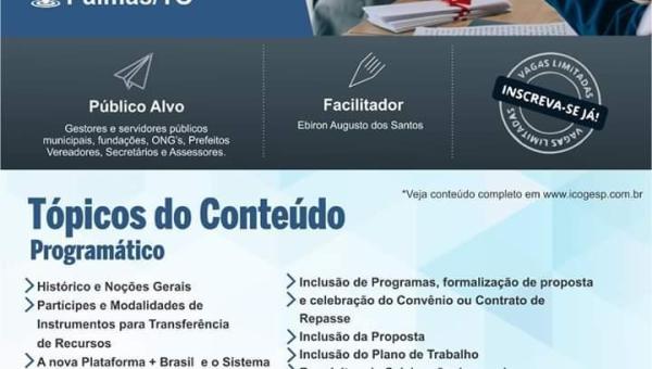 PALMAS: Curso Siconv Completo Junho de 2019