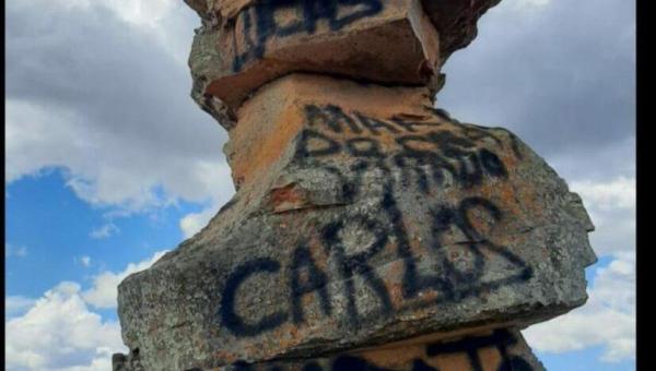 Pedra da Baliza na divisa do Tocantins é vandalizada e Adetuc informa que tomou providências  