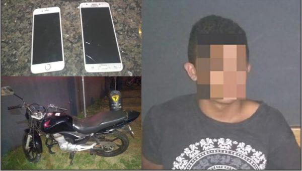 Polícia Militar Captura Homens Por Roubo e Recupera Moto e Celulares Roubados