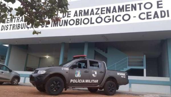 Polícia Militar reforça segurança das vacinas contra a Covid-19 armazenadas no Lacen/TO