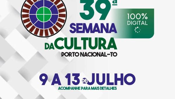 Porto Nacional irá realizar 39ª Semana da Cultura e 3ª Flip totalmente digital 