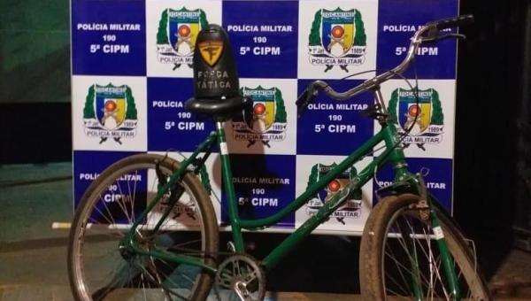 TOCANTINÓPOLIS: polícia militar prende homem acusado de furtar bicicleta logo após o crime