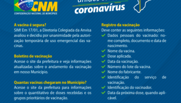 Vacinação: Município pode contar com Plano de Comunicação e material gráfico da CNM