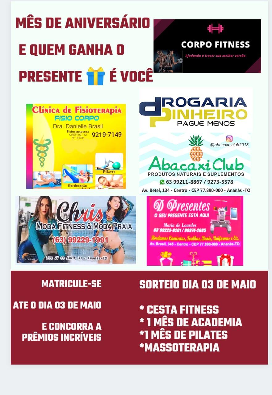 SAÚDE E BEM-ESTAR: Corpo Fitness Academia celebra aniversário com programação especial