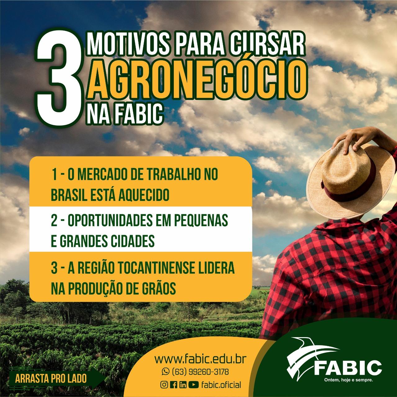 FABIC realiza vestibular especial para o curso de Agronegócio: vagas limitadas e mensalidades de R$ 199,00 no primeiro ano de curso